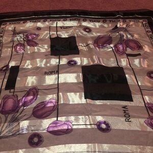 Roma Purple and Black Floral Scarf